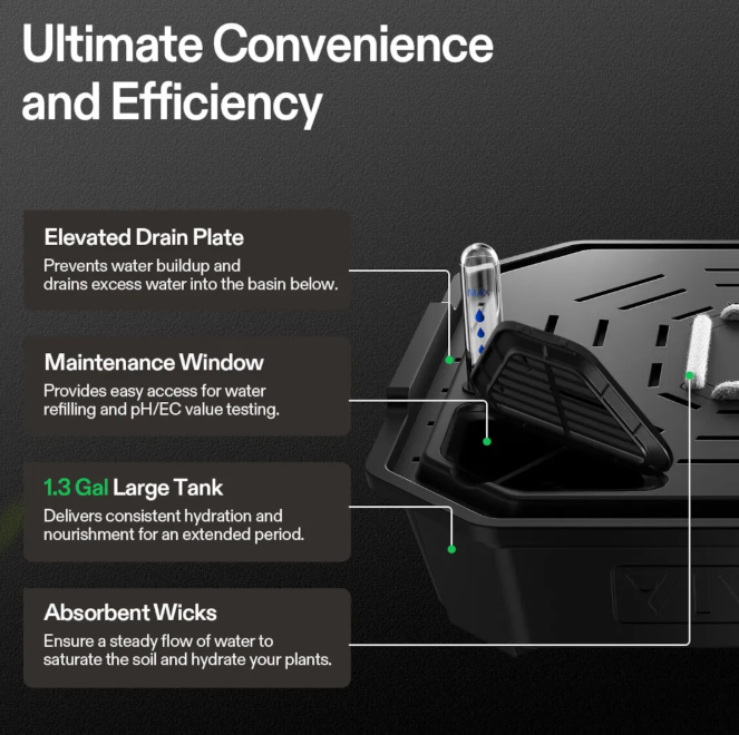 Self-Watering Fabric Pot Base and Grow Bag Set - 4 Pack