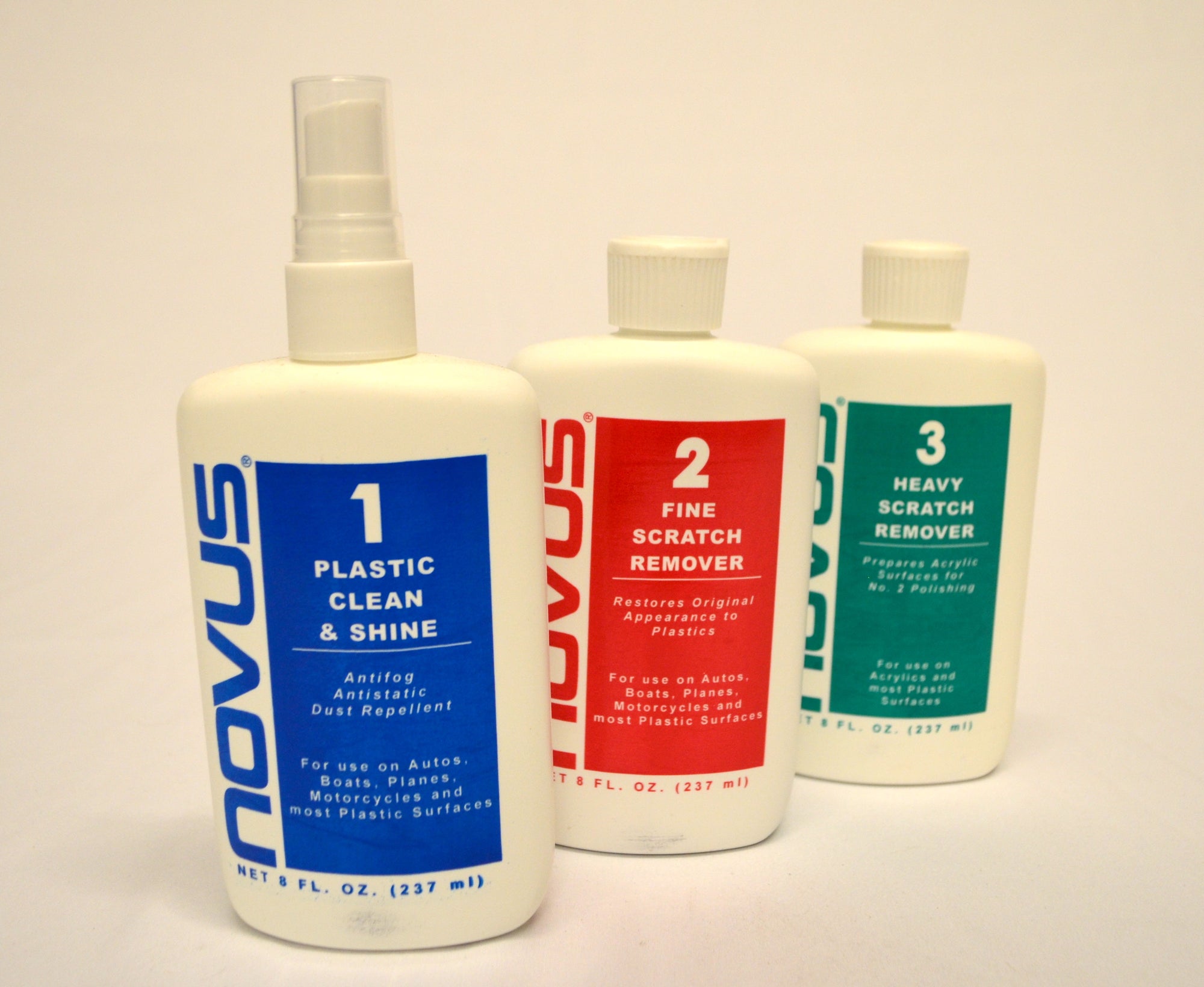 Novus Plastic 1, 2 and 3 Clean and Shine and Scratch Remover Kit 2